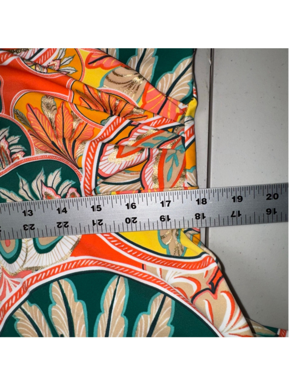 Jude Connally Easton Jude Cloth In Stained Glass Coral Gold Maxi Dress Large - Picture 11 of 12